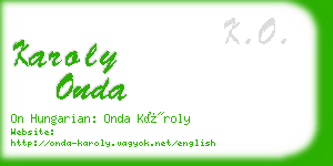 karoly onda business card